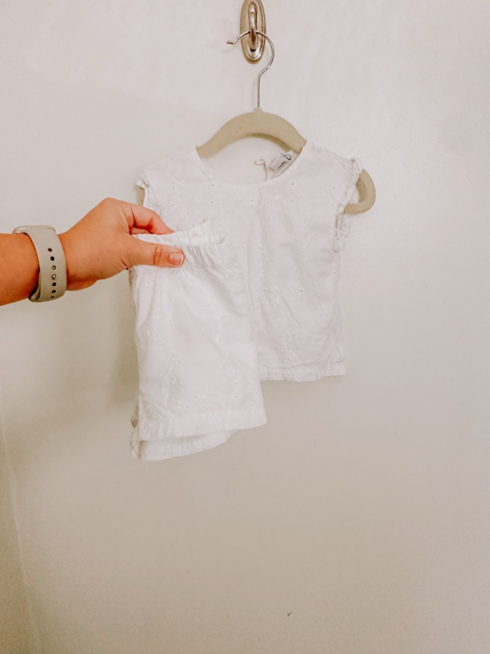 Old Navy White Eyelet Tank Top & Shorts Set